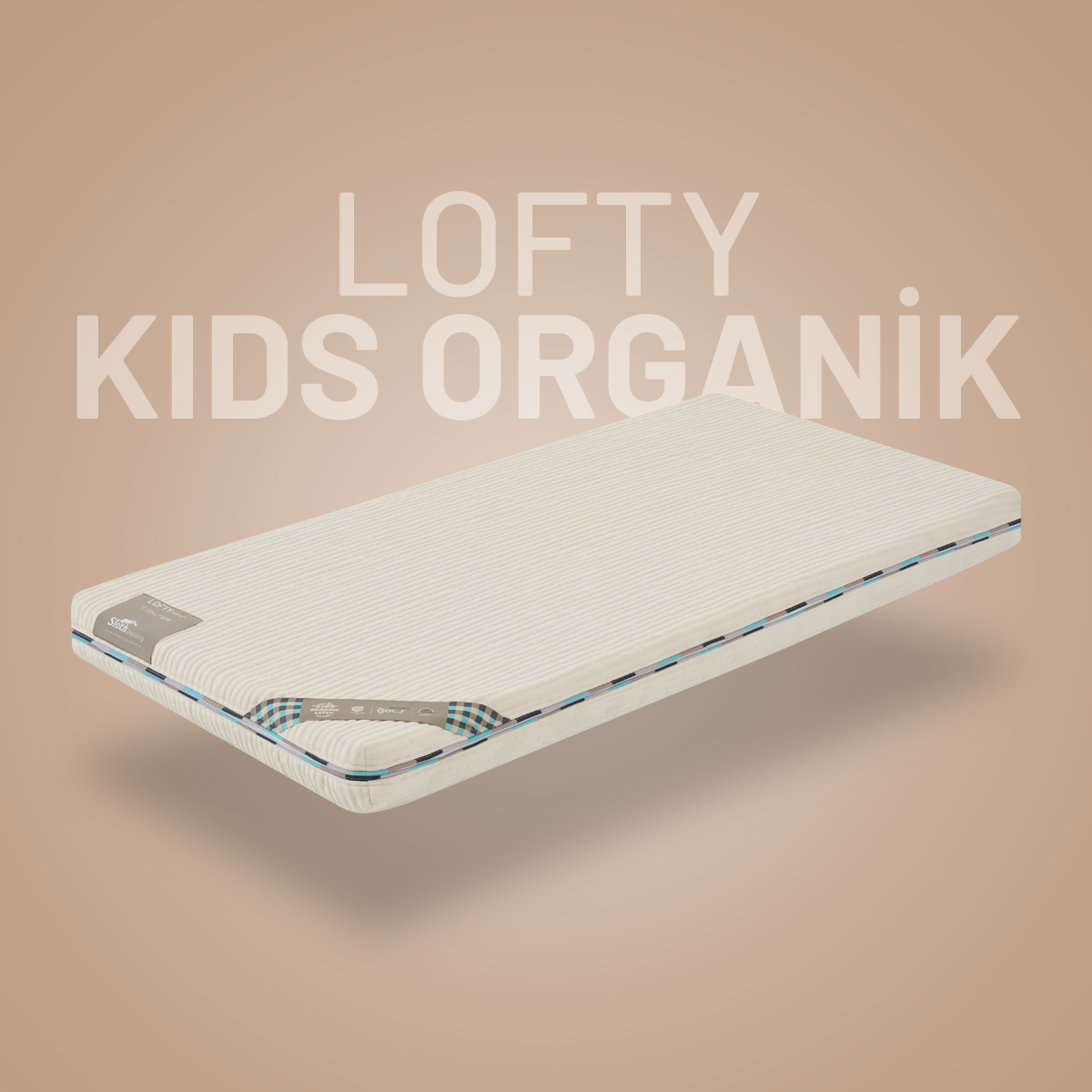 Lofty Kids Organik Lateks Çocuk Yatağı 15cm | Anilin İçermez & GOLS Sertifikalı